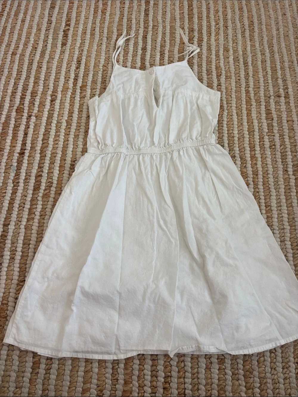 GAP White Midi Sundress with Red & Navy Floral Embroidery